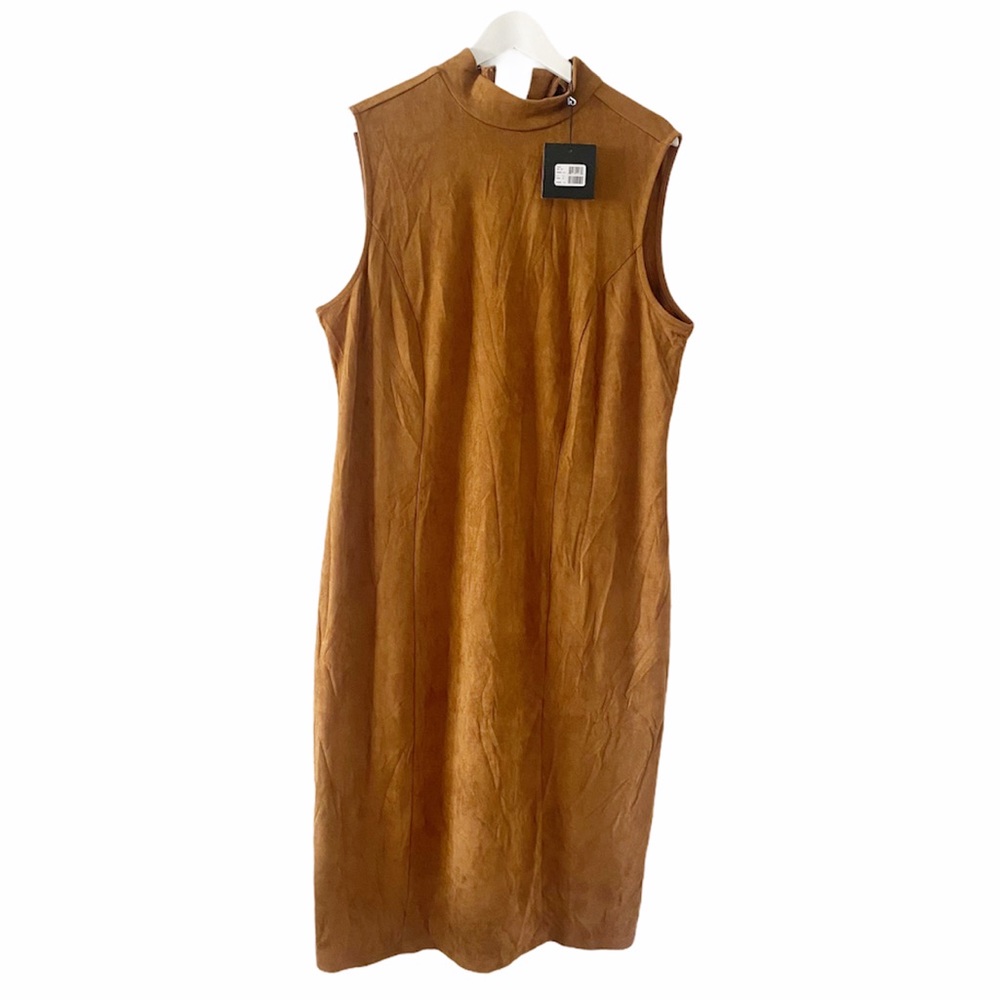 NWT Michel Studio Faux Suede sleeveless midi dress